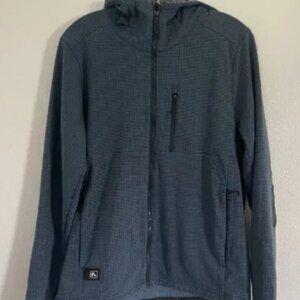 EUC Flylow Peirogi Hoody Men’s Medium Grid Fleece Ski Outdoors Full Zip Pockets